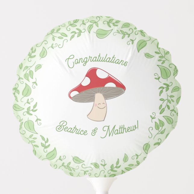 Mushroom Baby Shower Balloon (Front)