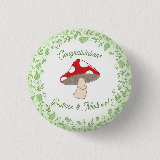 Mushroom Baby Shower Button (Front)