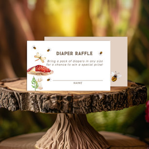 Mushroom Baby Shower Diaper Raffle Card Whimsica