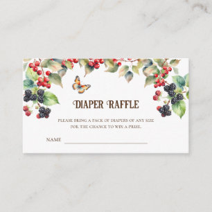 Mushroom Baby Shower Diaper Raffle Tickets Enclosure Card