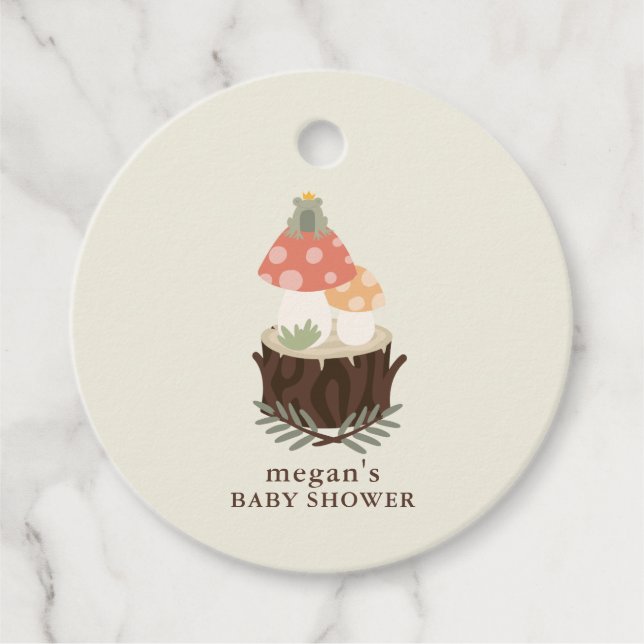 Mushroom Baby Shower Favor Tags (Front)