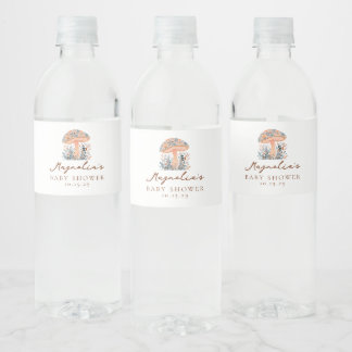 Mushroom Baby Shower Food and Beverage Label Set