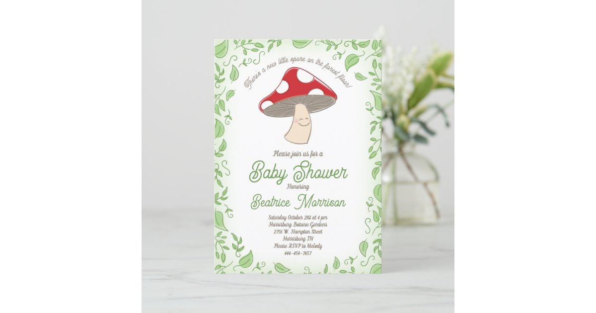 Mushroom Wrapping Paper Birthday Baby Shower, Zazzle