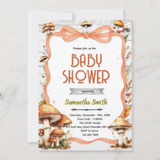 Mushroom Baby Shower Invitation