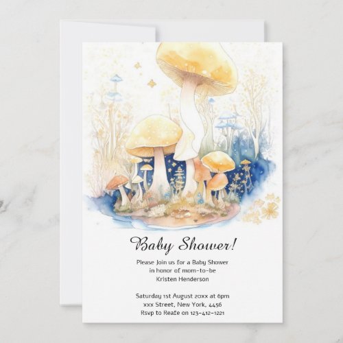 Mushroom Baby Shower Invitation
