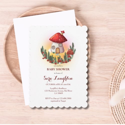 Mushroom Baby Shower Invitation