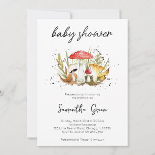 Mushroom Baby Shower Invitation