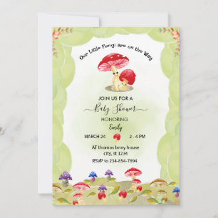 Mushroom Baby Shower Invitation