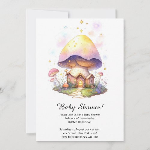 Mushroom Baby Shower Invitation