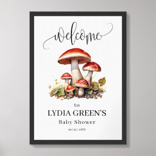 Mushroom Baby Shower Invitation, Fall Baby Shower Framed Art