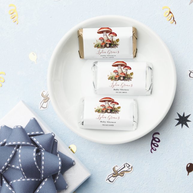 Mushroom Baby Shower Invite, Fall Gender Neutral Hershey's Miniatures (Party)