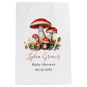 Mushroom Baby Shower Invite, Fall Gender Neutral Medium Gift Bag