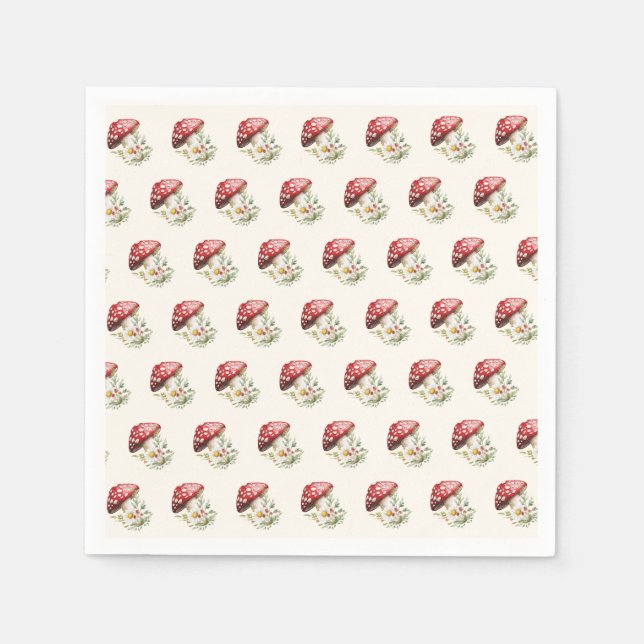 Mushroom Baby Shower  Napkins (Front)