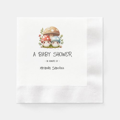 Mushroom Baby Shower  Napkins