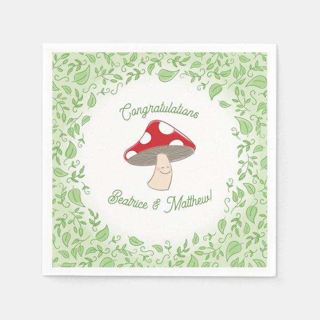Mushroom Baby Shower Napkins (Front)
