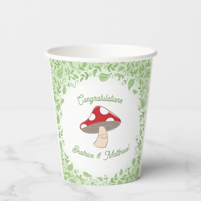 Mushroom Baby Shower Paper Cups (Back)