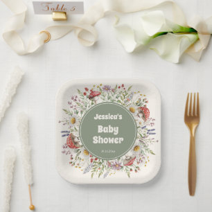 Mushroom Baby Shower  Paper Plates