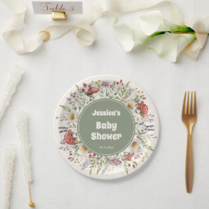 Mushroom Baby Shower  Paper Plates
