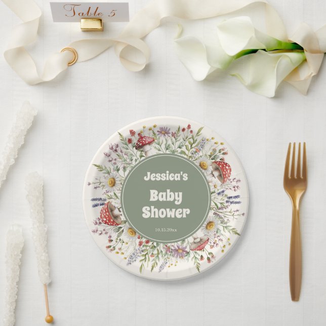 Mushroom Baby Shower  Paper Plates (Wedding)