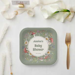 Mushroom Baby Shower Paper Plates