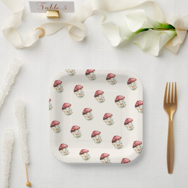 Mushroom Baby Shower  Paper Plates (Wedding)