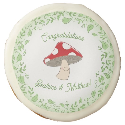 Mushroom Baby Shower Sugar Cookie (Front)