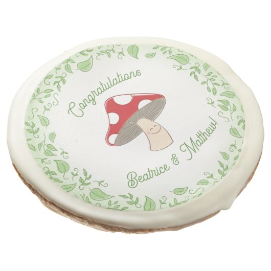 Mushroom Baby Shower Sugar Cookie (Angled)