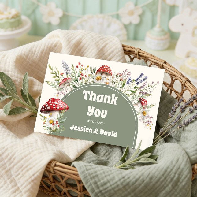 Mushroom Baby Shower Thank You Card (Creator Uploaded)