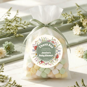Mushroom Baby Shower Thank You Favor Classic Round Sticker