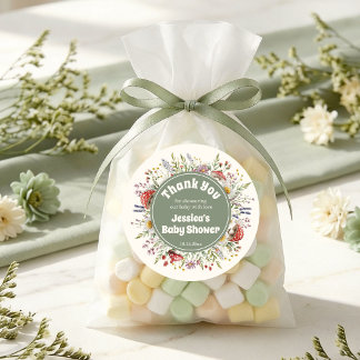Mushroom Baby Shower Thank You Favor Classic Round Sticker