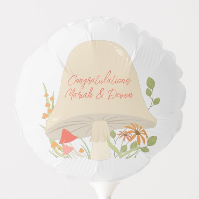 Mushroom Baby Shower Woodland Balloon (Front)