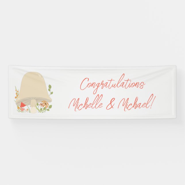 Mushroom Baby Shower Woodland Banner (Horizontal)