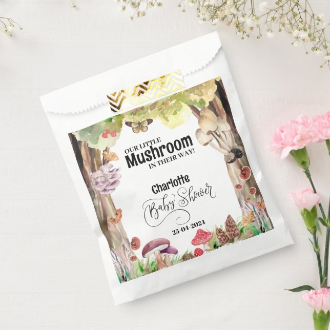 mushroom baby shower woodland forest  favor bag (Sealed)