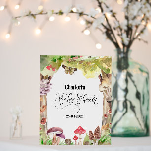 mushroom baby shower woodland forest foam board