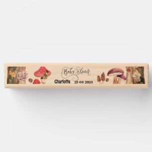 mushroom baby shower woodland forest topple tower