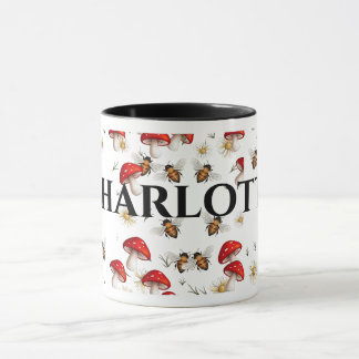 mushroom & bee customizable coffee mug
