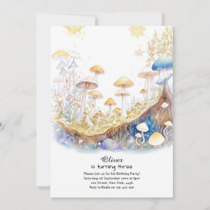 Mushroom Birthday Invitation