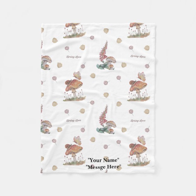 Mushroom Boganhues print baby blanket (Front)
