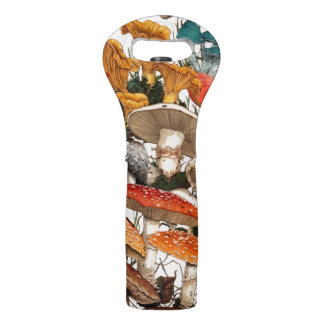 Mushroom Botanical Nature Forest Fungi Woodland Wine Bag