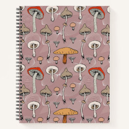 Mushroom Botanical Pattern Notebook