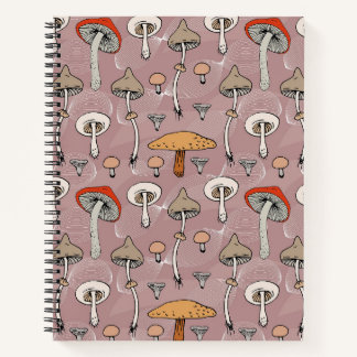 Mushroom Botanical Pattern Notebook