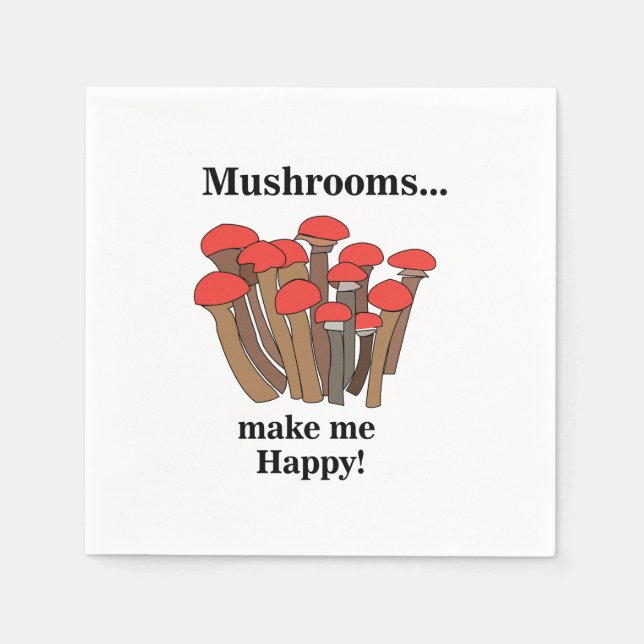 Mushroom Botanical Red Mushrooms Party Napkins (Front)