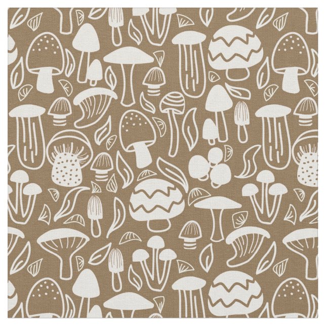 Mushroom Brown Cream Fabric (Close Up)