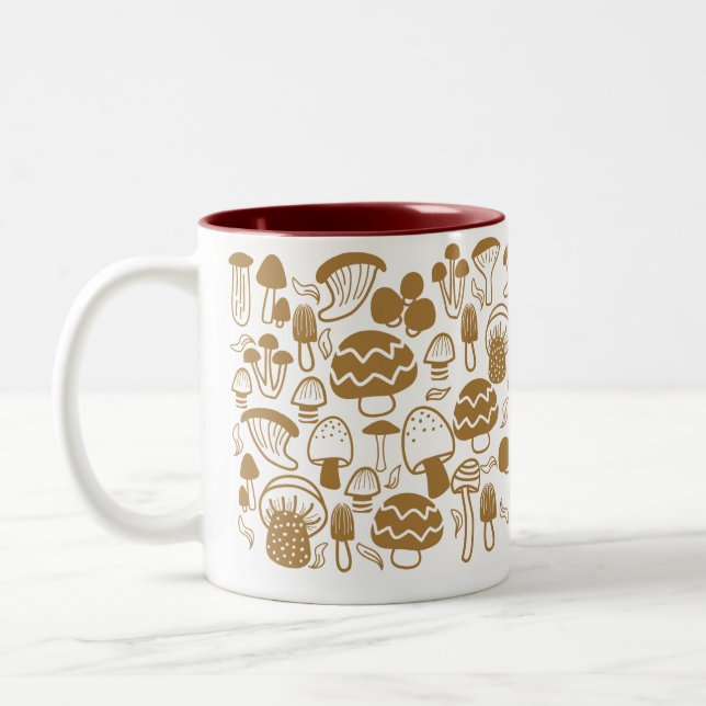 Mushroom Brown White Mug (Left)