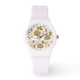 Mushroom Brown White Watch