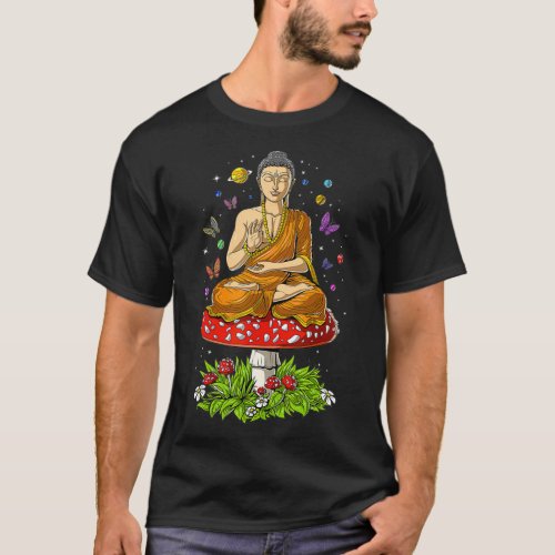 Mushroom Buddha Zen Yoga Meditation Psychedelic Hi T_Shirt