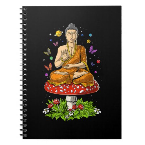 Mushroom Buddha Zen Yoga Meditation Psychedelic Notebook