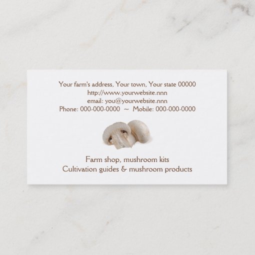 Mushroom business card Zazzle