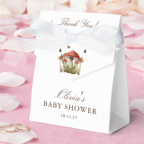 Mushroom Butterfly Theme Baby Shower Thank You Favor Boxes