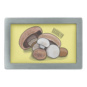 Mushroom cartoon illustration belt buckle